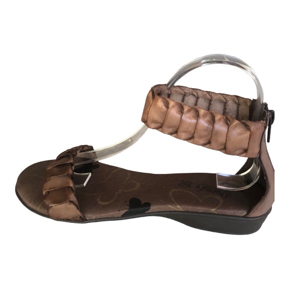 Boho Braided Brown Leather Sandals Made in Spain - Picture 4 of 7